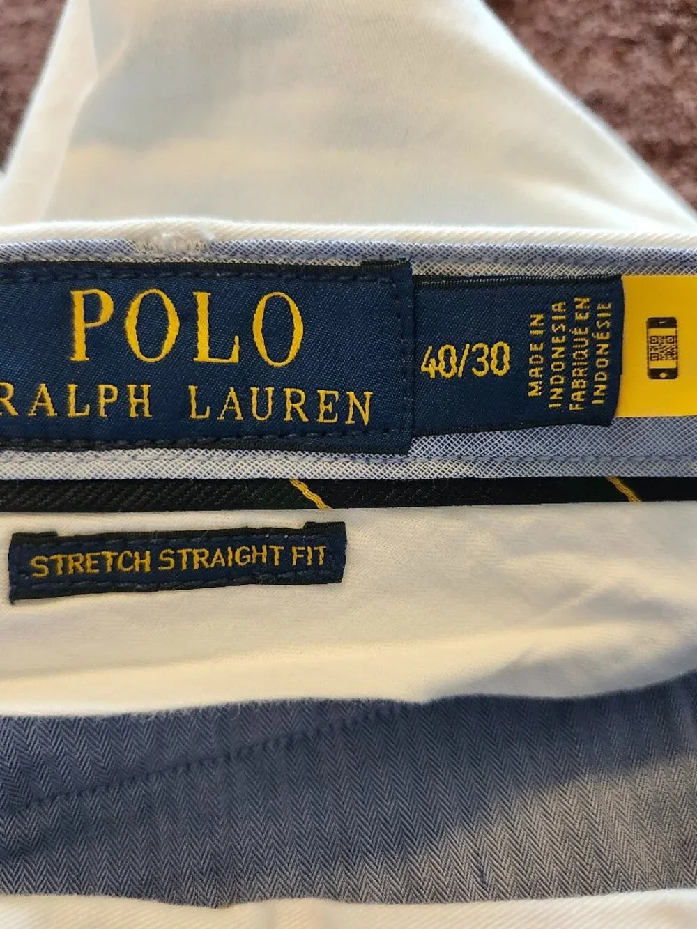 NEW Polo Ralph Lauren White Stretch Straight Fit Chinos Size 40x30
